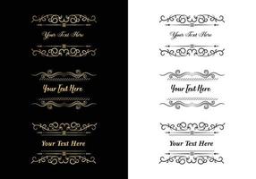 Vintage calligraphic vignettes and dividers, Vintage ornamental dividers, Hand drew decorative borders in retro style for greeting cards, banners, retro parties, wedding invitations, menus, postcards. vector