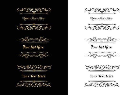 Vintage calligraphic vignettes and dividers, Vintage ornamental dividers, Hand drew decorative borders in retro style for greeting cards, banners, retro parties, wedding invitations, menus, postcards.