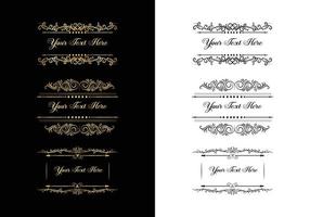 Vintage calligraphic vignettes and dividers, Vintage ornamental dividers, Hand drew decorative borders in retro style for greeting cards, banners, retro parties, wedding invitations, menus, postcards. vector