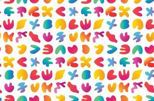 Seamless pattern background with simple colorful organic shapes, liquid gradient stains. Geometric irregular figures silhouette backdrop. Abstract fluid frame design. vector