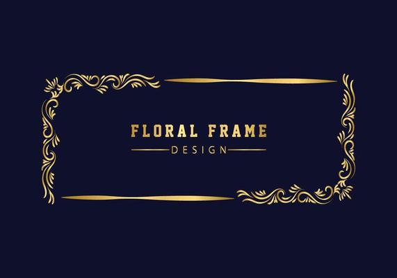 golden decorative floral luxury frame. Floral retro pattern.