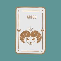 Symbol sign with inscription. Aries. Vector image of zodiac sign for astrology and horoscopes.