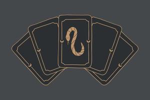 Magic Tarot deck vector background with snake. Occult and fortune telling concept.