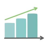 Vector chart icon. Graph growing up, movement,growth, progress.