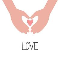 Hands with a heart, mother care and pregnancy. vector