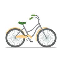 Eco-friendly transport, vehicle, vector clip-art for illustration, sticker, logo. Illustration with a cartoon bike in flat style.