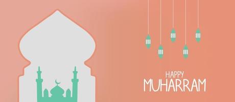 happy muharram islamic new year festival background