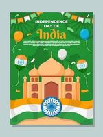 cartel del día de la independencia de la india vector