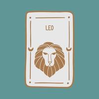 Symbol sign with inscription. Leo. Vector image of zodiac sign for astrology and horoscopes.