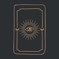 Magic Tarot deck vector background with sun and eye. Occult and fortune telling concept.
