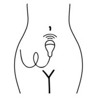 Examen médico. ultrasonido ginecológico. icono de línea delgada. vector