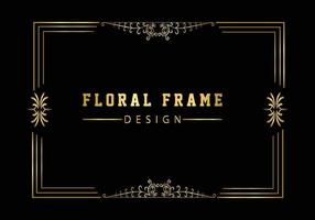 Vintage flourish ornament frame vector gold color for banner, wallpaper, invitation card