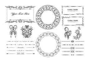 Vintage frames, dividers mega set isolated on white. Calligraphic design elements. vector