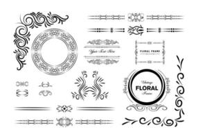 Vintage frames, dividers mega set isolated on white. Calligraphic design elements. vector