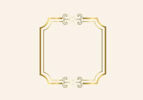 Golden double frame Vintage style design vector