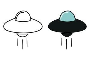 Cute and funny coloring page of an ufo. To color this page is very easy. Suitable for little kids and toddlers. vector