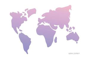 World map vector isolated on a white background. Flat Earth, gray map template for a website template, anal report, infographics. The globe is a similar world map icon. Travel around the world