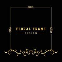 Vintage flourish ornament frame vector gold color for banner, wallpaper, invitation card