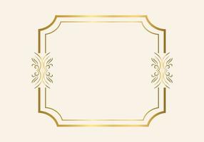 Golden double frame Vintage style design vector