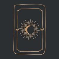 Magic Tarot deck vector background with sun and moon Occult and fortune telling concept.