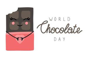 día mundial del chocolate. tarjeta de ilustración vectorial. diseño conceptual para diseño web, banner, fondo, papel tapiz, afiche o tarjeta. vector