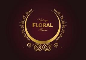 hermoso diseño de marco elegante floral dorado circular. ilustración libre. vector