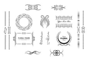 Vintage frames, dividers mega set isolated on white. Calligraphic design elements. vector