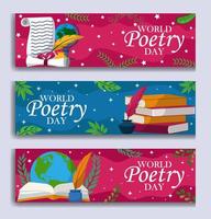 Poetry Day Banner vector