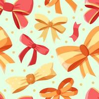 Cute Cartoon Ribbon Seamless Pattern vector