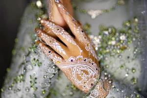 Bandung, West Java, Indonesia, 2021- Muslim bride in Indonesian traditional wedding photo