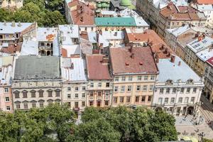 Buildings in Market Square, Lviv, Ukraine photo