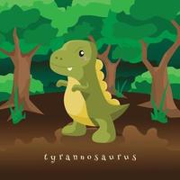 dinosaurio t rex en la selva vector