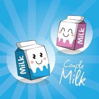 caja de leche linda ilustración de embalaje vector