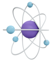 Representación 3D del icono de la molécula del átomo png