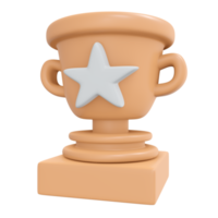 ícone de troféu de renderização 3D png