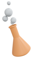 3D rendering flask bottle science icon png