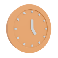Icona dell'ora dell'orologio di rendering 3d png