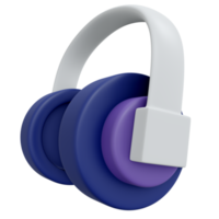 ícone de fone de ouvido de renderização 3D png