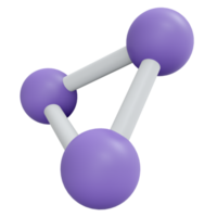 Representación 3D del icono de la molécula del átomo png