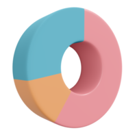 3D rendering pie chart icon png