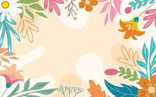 Nature Floral Background Flat Design vector