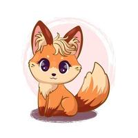 Beautiful Fox Cartoon Character Design vector