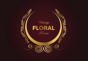 hermoso diseño de marco elegante floral dorado circular. ilustración libre. vector