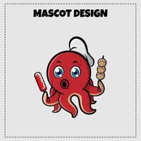 Octopus Mascot Design Illustration vector