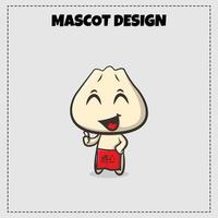 Asia Food Logo Dimsum Mascot Illustration Vector Design