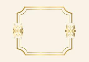 Golden double frame Vintage style design vector