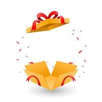 Gift box open surprise promotion banner marketing vector