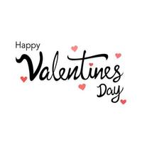 Valentines Day typography with mini hearts on white background vector