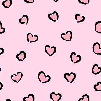 Seamless pink leopard pattern heart shaped