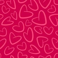 Seamless romance pattern with hand drawn hearts vector